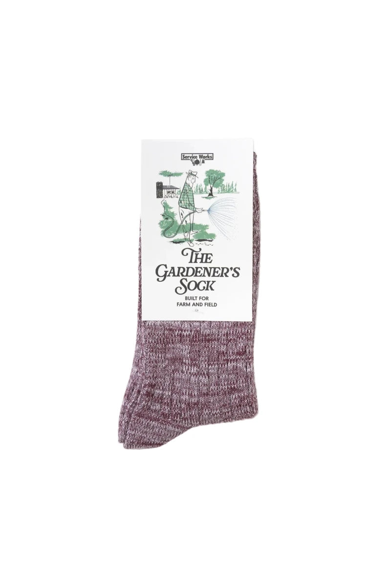 THE GARDENER'S SOCK BURGUNDY | SERVICE WORKS