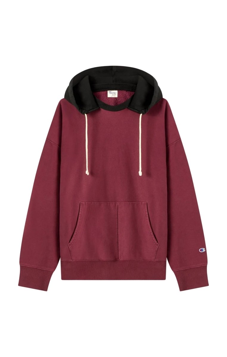 TR ICONIC HOODED SWEATSHIRT REVERSE WEAVE BORDEAUX | CHAMPION PINNACLE