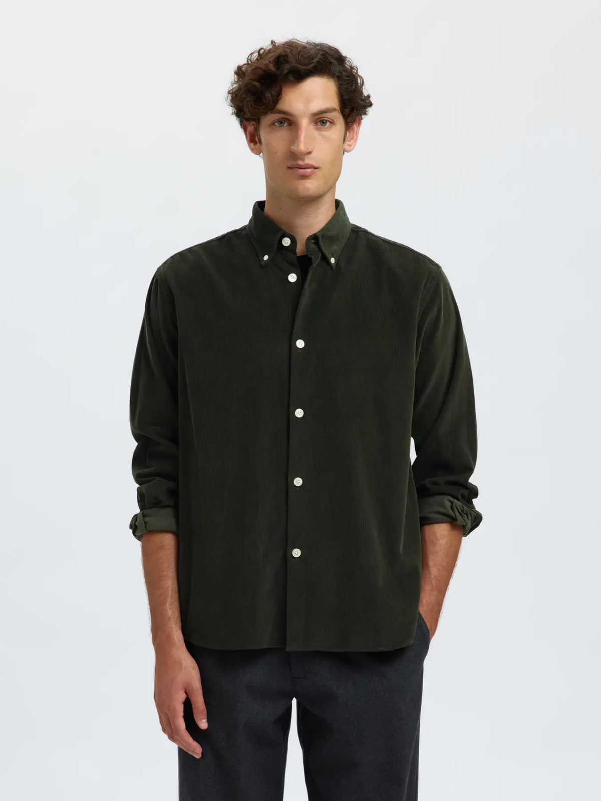 DANNI CORD BD LONGSLEEVE SHIRT DEEP FOREST