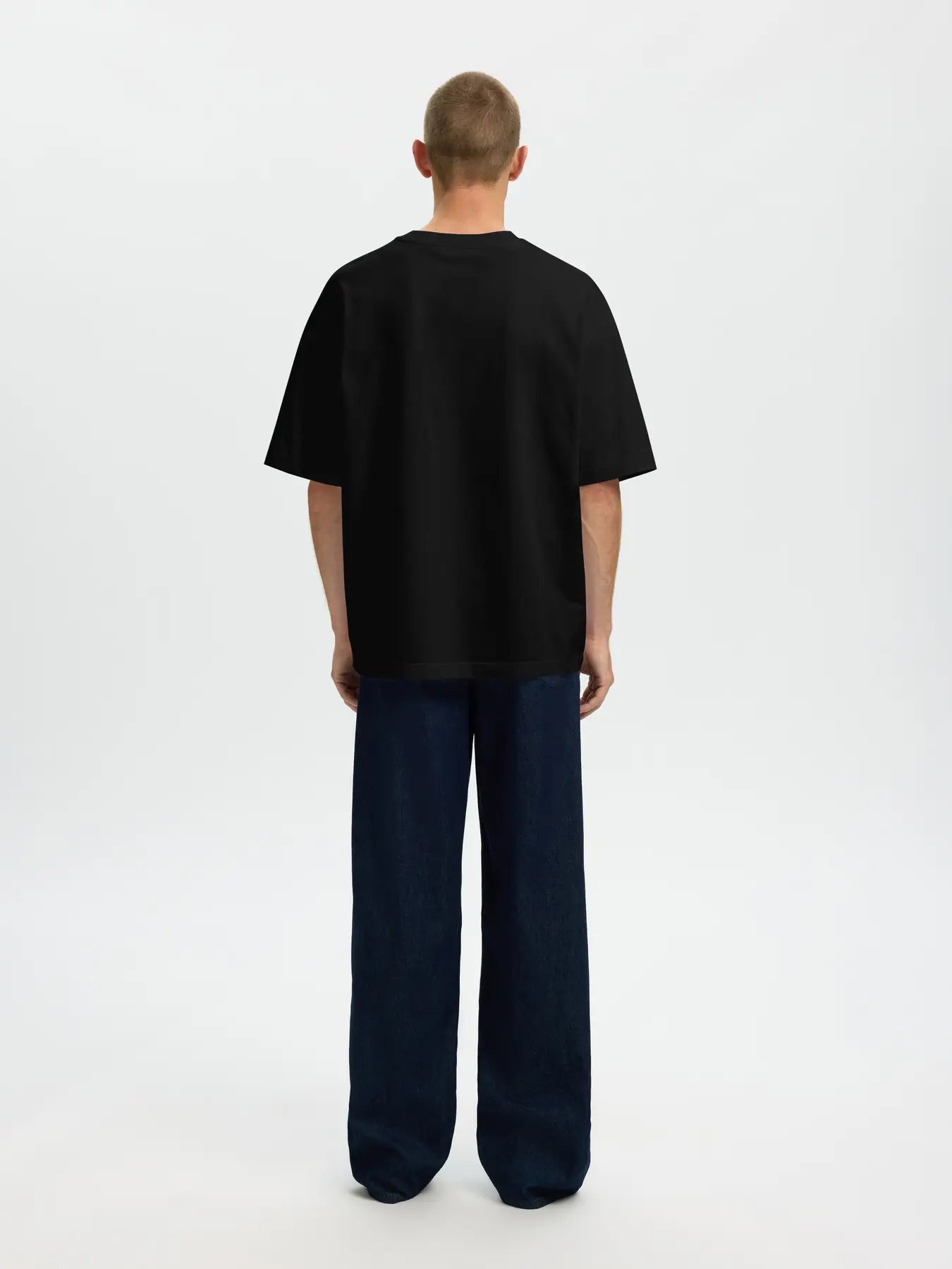 BOXY T-SHIRT O-NECK BLACK | SELECTED HOMME